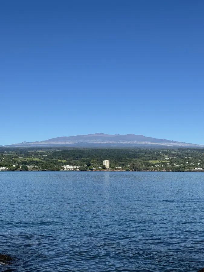 Deep blue Pacific waters along the Big Island coast