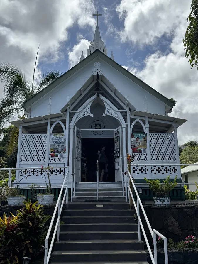 The historic white Star of the Sea Painted Church
